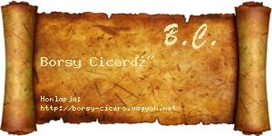 Borsy Ciceró névjegykártya
